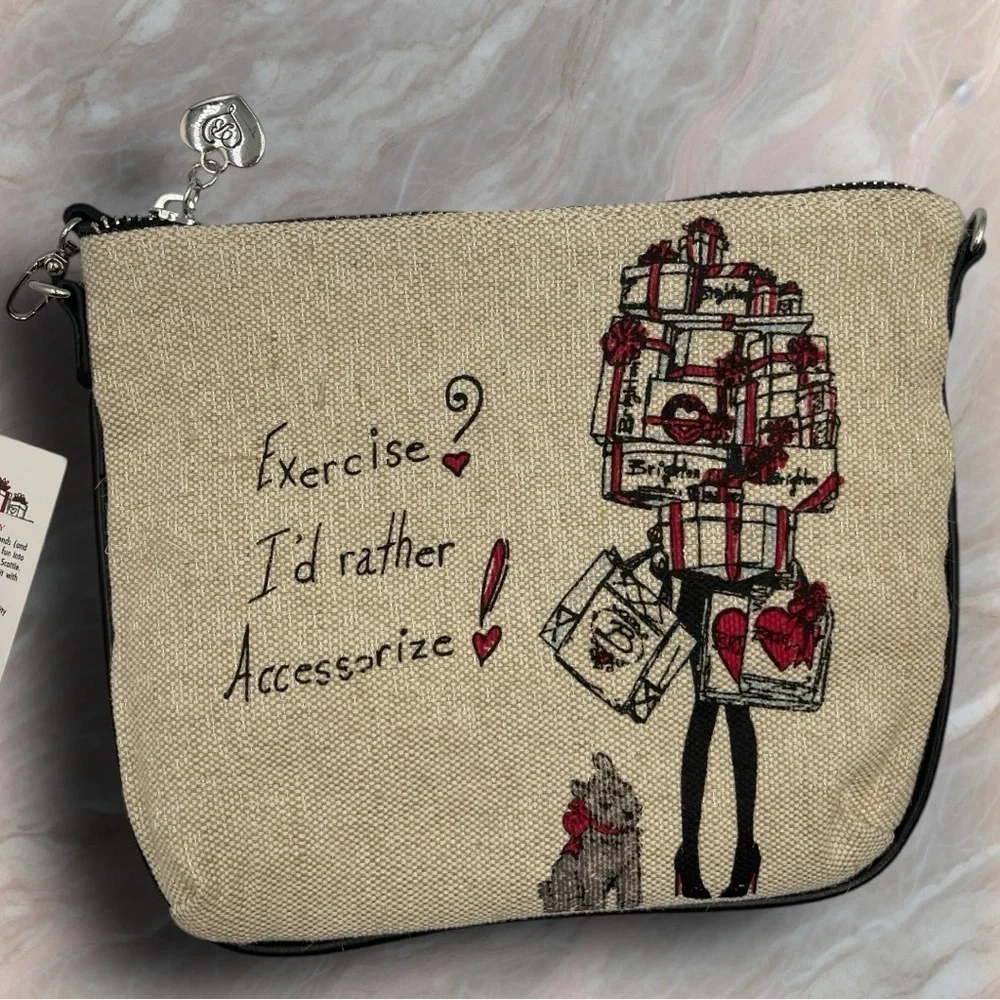 Brighton NWT Scottie Crossbody Canvas Purse Bag Detachable Strap D26499